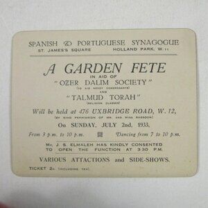 1933 Spanish Portuguese Synagogue Fete Elmaleh Holland Park St James Square